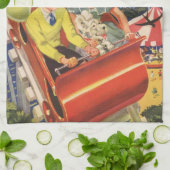 Klassieke Ballonnen Honden Achtbaan Rit voor Kinde Theedoek (Gevouwen)