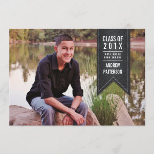 Klassieke Banner Afstuderen Fotoaankondiging Kaart