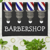 Klassieke barber poes Bar Towel personaliseren Theedoek (Gevouwen)