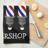 Klassieke barber poes Bar Towel personaliseren Theedoek (Quarter Fold)