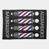 Klassieke barber poes Bar Towel personaliseren Theedoek (Horizontaal)