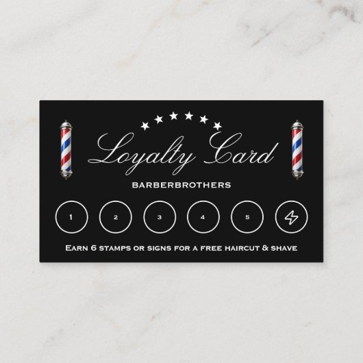 Klassieke Barber Pole Black Barbershop Afspraak Visitekaartje (Achterkant)