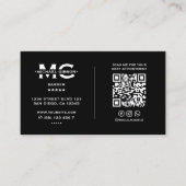 Klassieke Barber Pole Black Barbershop Afspraak Visitekaartje (Voorkant)