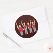 Klassieke Barbershop Kwartet Ronde Sticker (Envelop)