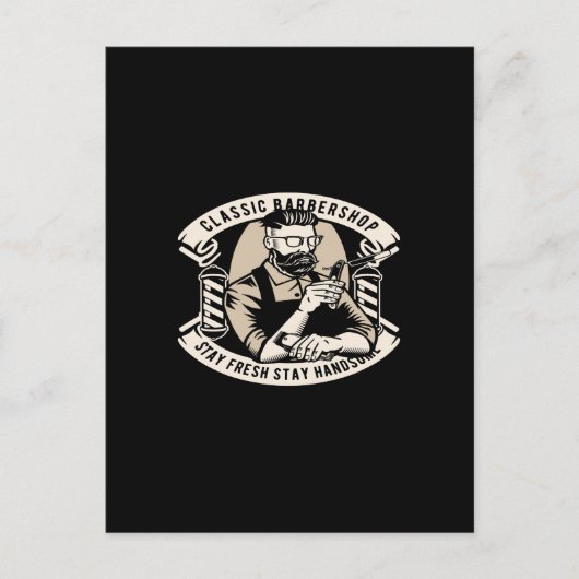 klassieke barbershop verblijf vers verblijf mooi briefkaart (Voorkant)