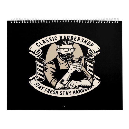 klassieke barbershop verblijf vers verblijf mooi kalender (Hoes)