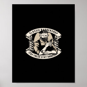 klassieke barbershop verblijf vers verblijf mooi poster