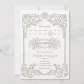 Klassieke barok save the date (Voorkant)