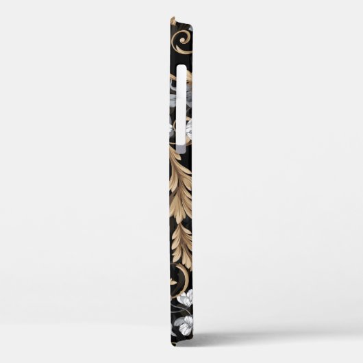 Klassieke barokbloemen: zwarte achtergrond. Case-Mate iPhone case (Achterkant / Links)