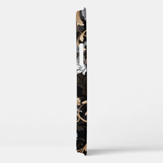 Klassieke barokbloemen: zwarte achtergrond. Case-Mate iPhone case (Achterkant / Rechts)