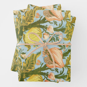 Klassieke barokke bloem fruit damast stof inpakpapier vel