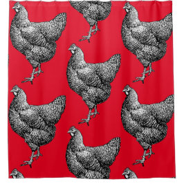 Klassieke Barred Plymouth Rock Kip Hen Douchegordijn