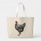 Klassieke Barred Plymouth Rock Kip Hen Grote Tote Bag (Achterkant)