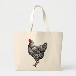 Klassieke Barred Plymouth Rock Kip Hen Grote Tote Bag