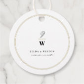 Klassieke bars Dubbel monogram Modern Foto bruilof Bedankjes Labels (Voorkant)