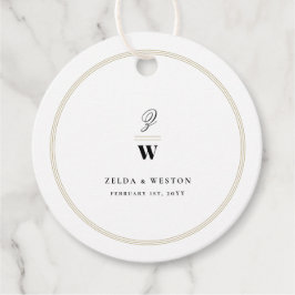 Klassieke bars Dubbel monogram Modern Foto bruilof Bedankjes Labels