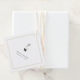 Klassieke bars Dubbel monogram Modern Foto bruilof Bedankjes Labels