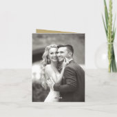 Klassieke bars Dubbel monogram Modern Foto bruilof Bedankkaart (Achterkant)