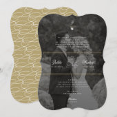 Klassieke bars Dubbel monogram Modern Foto bruilof Kaart (Voorkant / Achterkant)