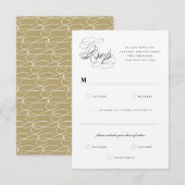 Klassieke Bars Lijnen Dubbele Monogram Bruiloft RS Kaart (Voorkant / Achterkant)