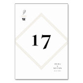 Klassieke bars lijnen Dubbelmonogram modern huweli Kaart (Achterkant)