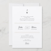 Klassieke bars lijnen Dubbelmonogram modern huweli Kaart (Voorkant)