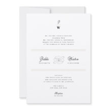 Klassieke bars lijnen Dubbelmonogram modern huweli