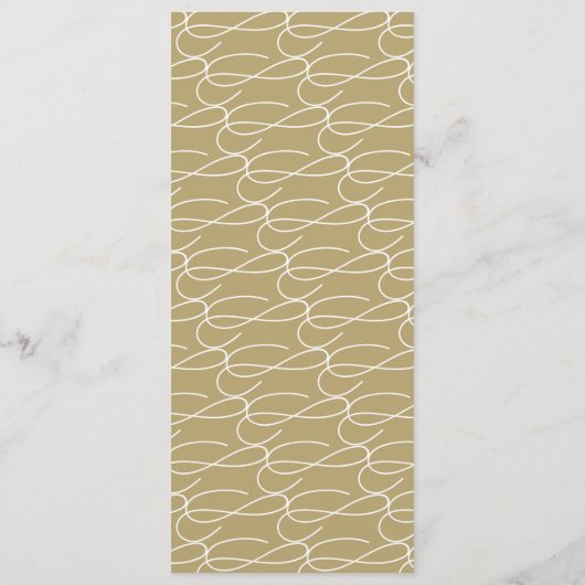 Klassieke bars lijnen Dubbelmonogram modern huweli Programmakaart (Achterkant)