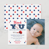 Klassieke Baseball Baby shower Foto Bedankkaart (Voorkant / Achterkant)