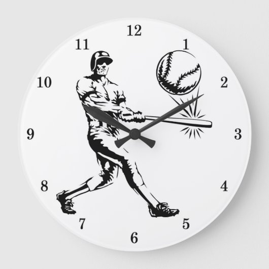 Klassieke Baseball Batter Wall klok (Voorkant)