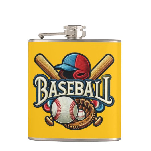 Klassieke Baseball Essentials / Stijlvolle Retro L Heupfles (Voorkant)