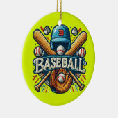 Klassieke Baseball Essentials / Stijlvolle Retro L Keramisch Ornament (Rechts)