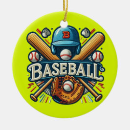 Klassieke Baseball Essentials / Stijlvolle Retro L Keramisch Ornament