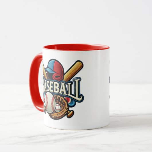 Klassieke Baseball Essentials / Stijlvolle Retro L Mok (Voorkant links)