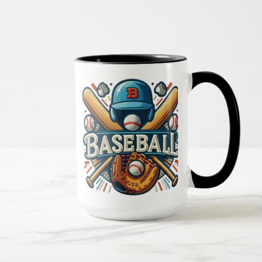 Klassieke Baseball Essentials / Stijlvolle Retro L Mok (Rechts)