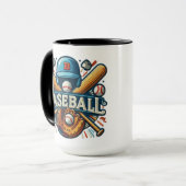 Klassieke Baseball Essentials / Stijlvolle Retro L Mok (Voorkant links)