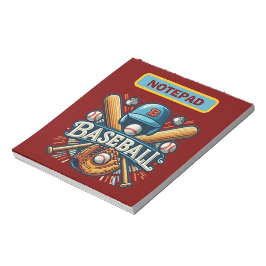 Klassieke Baseball Essentials / Stijlvolle Retro L Notitieblok (Linkerzijde)