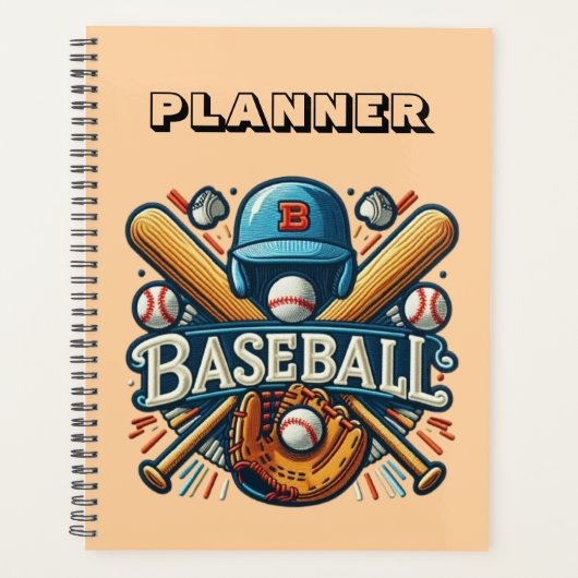 Klassieke Baseball Essentials / Stijlvolle Retro L Planner (Voorkant)