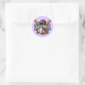 Klassieke Baseball Essentials / Stijlvolle Retro L Ronde Sticker (Tas)