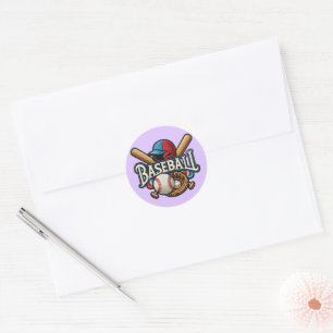 Klassieke Baseball Essentials / Stijlvolle Retro L Ronde Sticker