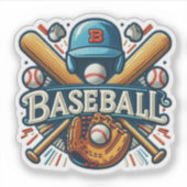 Klassieke Baseball Essentials / Stijlvolle Retro L Sticker (Voorkant)