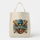 Klassieke Baseball Essentials / Stijlvolle Retro L Tote Bag (Achterkant)