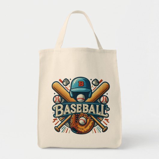 Klassieke Baseball Essentials / Stijlvolle Retro L Tote Bag (Voorkant)
