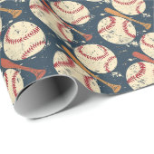 Klassieke Baseball met Afgeleid Effect Cadeaupapier (Rol Hoek)