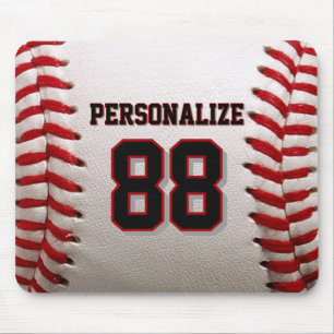 Klassieke Baseball Steek Custom Naam en Nummer Muismat