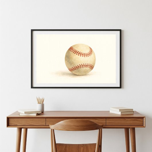 Klassieke Baseball Waterolor Art Poster
