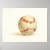Klassieke Baseball Waterolor Art Poster (Voorkant)