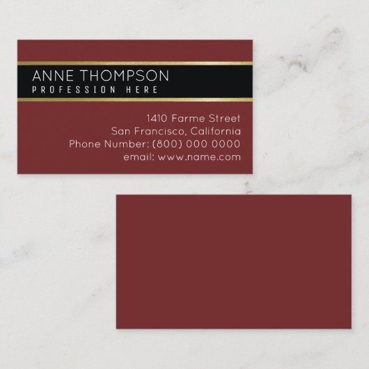 Klassieke Basic Business_Card voor elk beroep Visitekaartje (Voorkant / Achterkant)