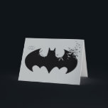Klassieke Batman-Logo oplossing in vleermuizen Kaart<br><div class="desc">Iconische Batman-Logo die in een wolk van vleermuizen lost.</div>