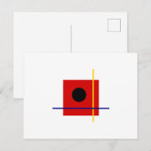 Klassieke Bauhaus Art Rood Geometrische Compositie Briefkaart (Voorkant / Achterkant)
